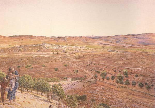 william holman hunt,o.m.,r.w.s The Plain of Rephaim from Mount Zion (mk46) oil painting picture